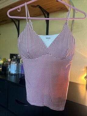 Klassy Network Red Gingham Spaghetti Strap Camisole